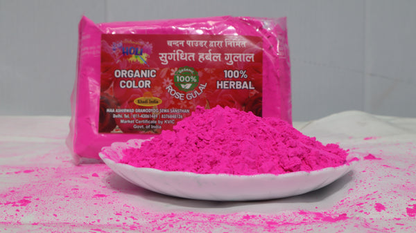 Adhunik Swadeshi Bhandar Organic Rose Pink Gulal – 100% Herbal & Natural Holi Color (100g)