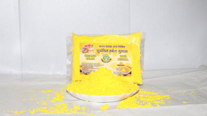 Adhunik Swadeshi Bhandar Organic Haldi Yellow Gulal – 100% Herbal & Natural Holi Color (100g)