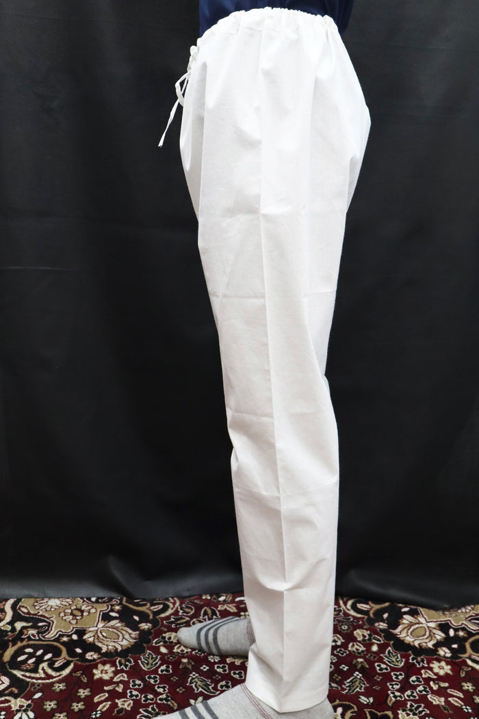 Men’s White Cotton Dori Pajama – Comfortable Drawstring Ethnic Bottom Wear