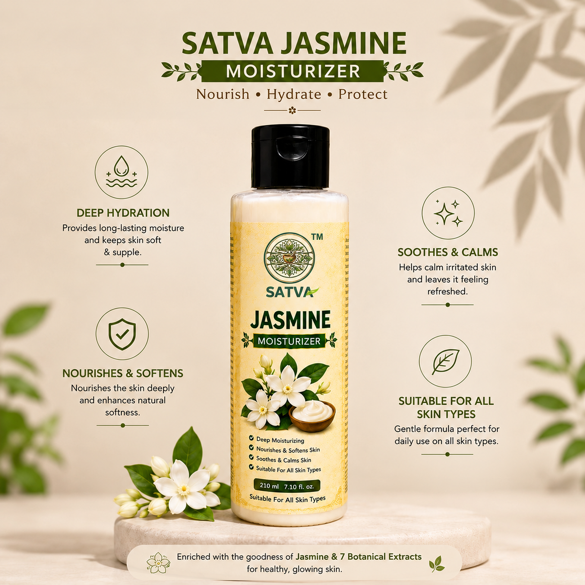 SATVA Jasmine Moisturizer with Deep Moisturizing and Nourishing Benefits