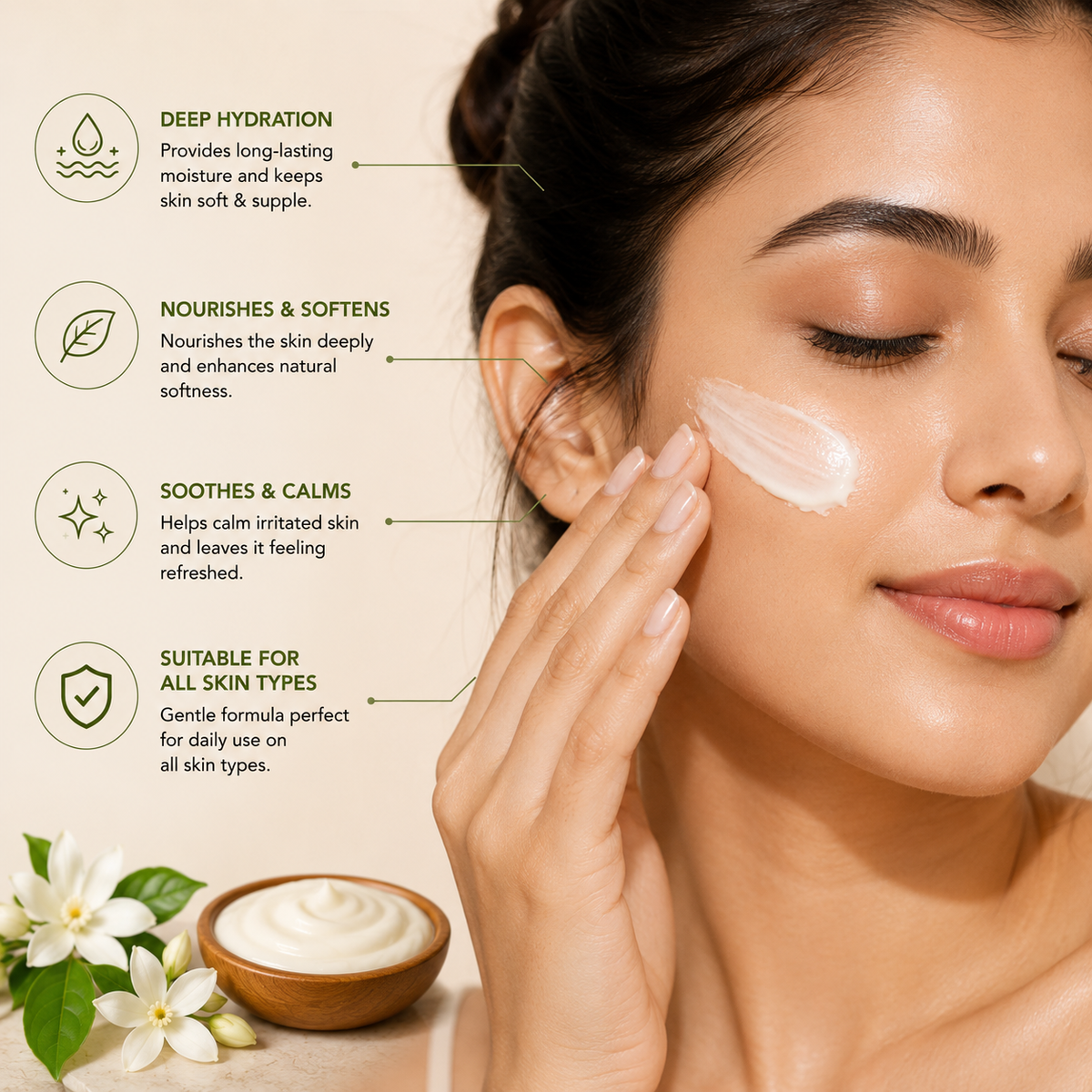 SATVA Jasmine Moisturizer for Nourishing Skin Care