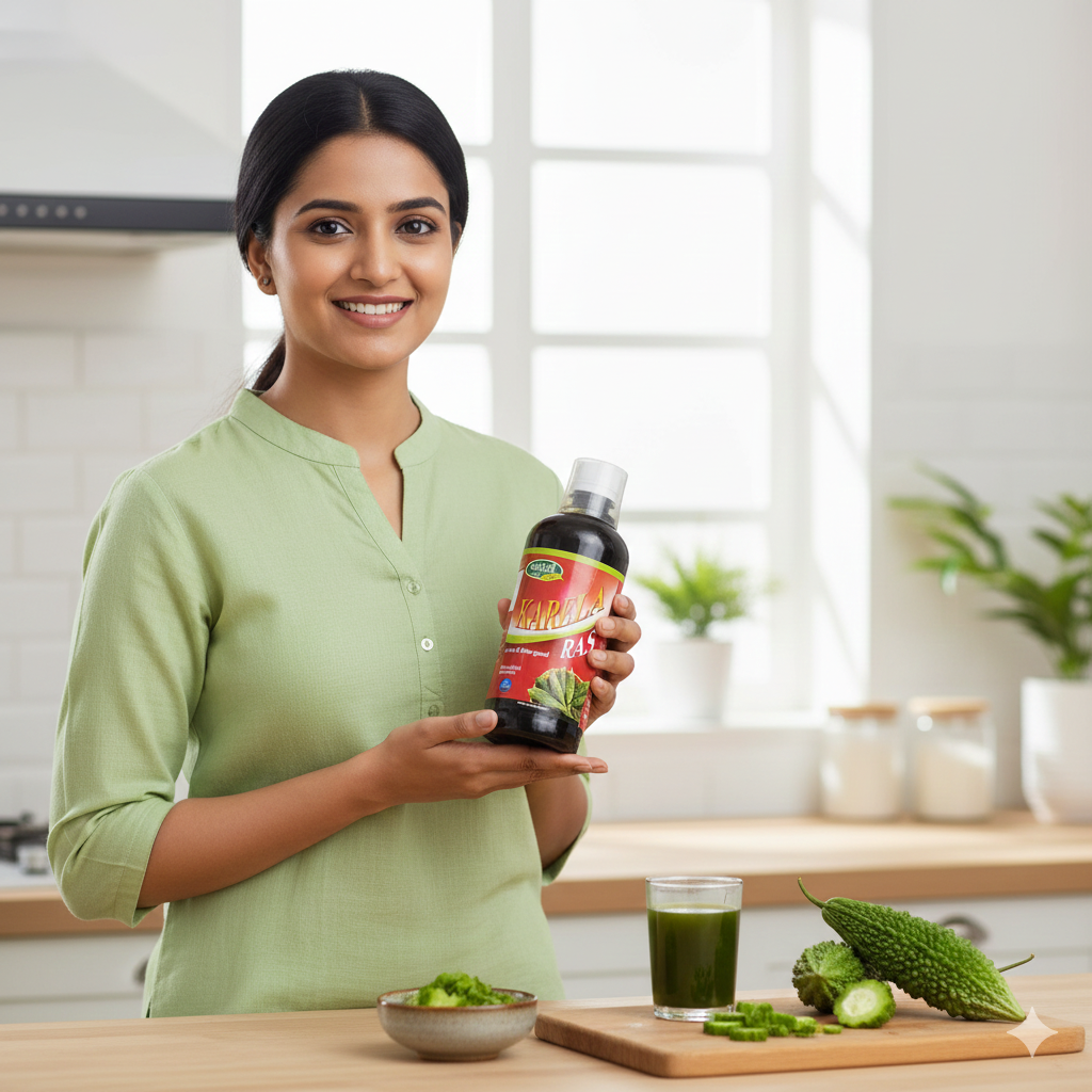 Swadeshi Karela Ras - Pure Bitter Gourd Juice | Natural Blood Sugar Control & Blood Purifier - 500ml