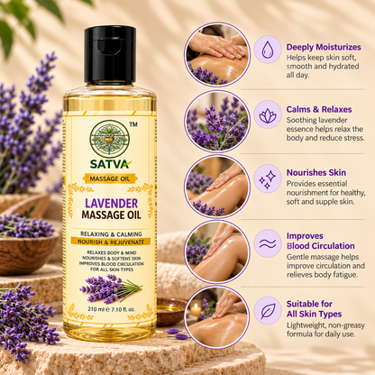 SATVA Lavender Body Massage Oil 210ml Product Benefits