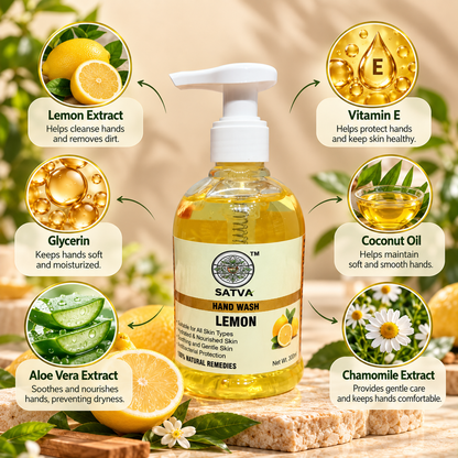 SATVA Lemon Hand Wash Suitable for All Skin Types