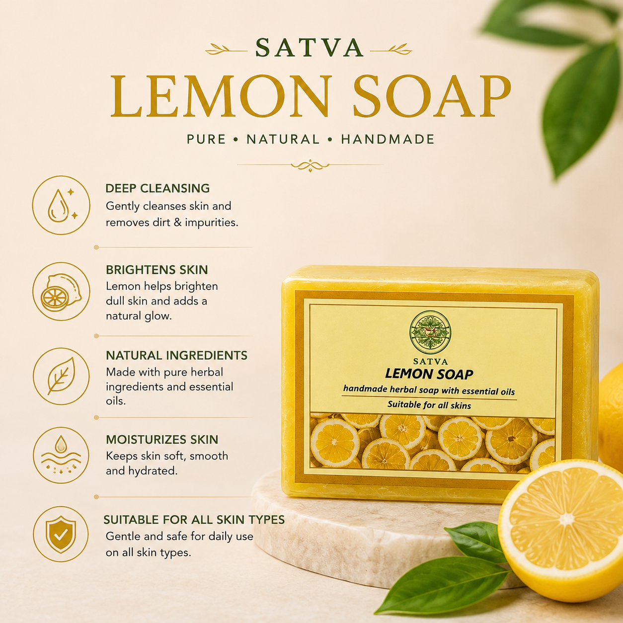 Handmade Lemon Soap for Fresh and Clean Skin