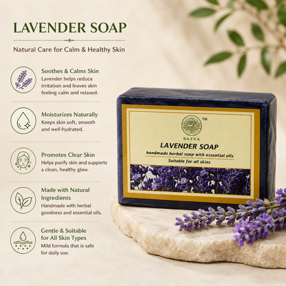 Satva Lavender Soap with Natural Lavender Essential Oil