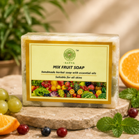 Satva Mix Fruit Soap | Handmade Herbal Bath Soap with Natural Fruit Extracts | 125g