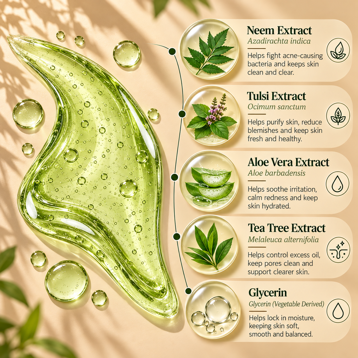 SATVA Khadi Neem Tulsi Face Wash Ingredients
