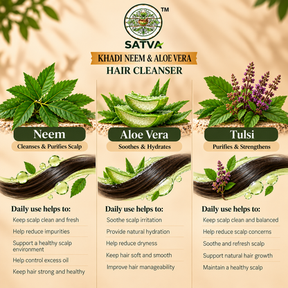SATVA Khadi Neem & Aloe Vera Hair Cleanser Benifits