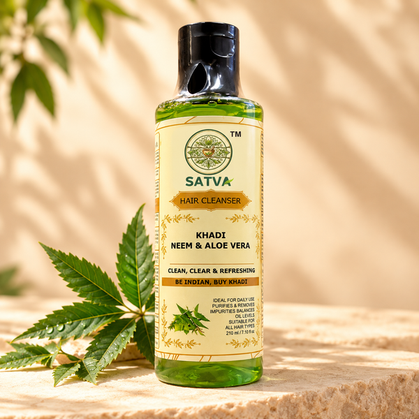 SATVA Khadi Neem & Aloe Vera Hair Cleanser – 210ml