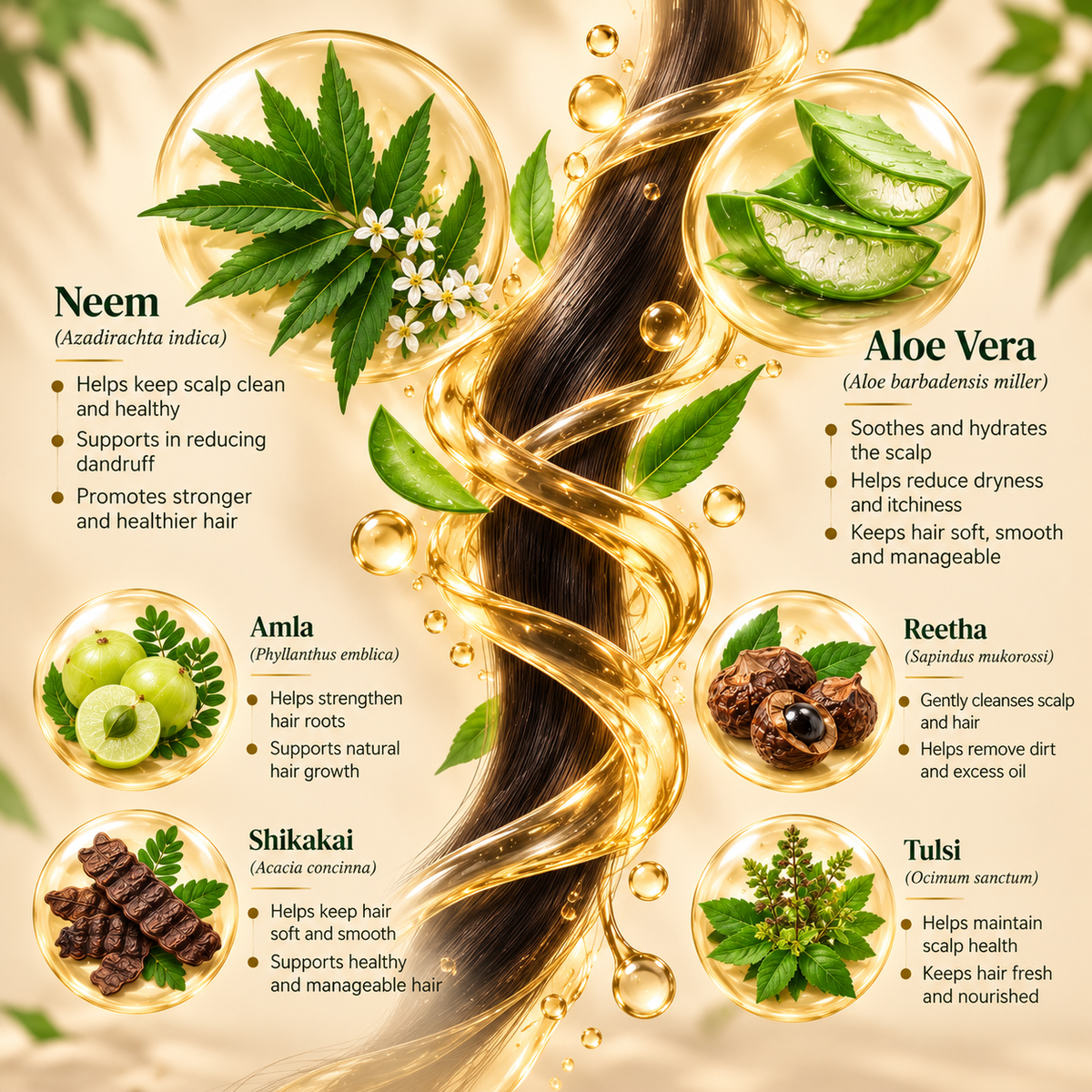 SATVA Neem and Aloe Vera Hair Cleanser botanical ingredient highlights