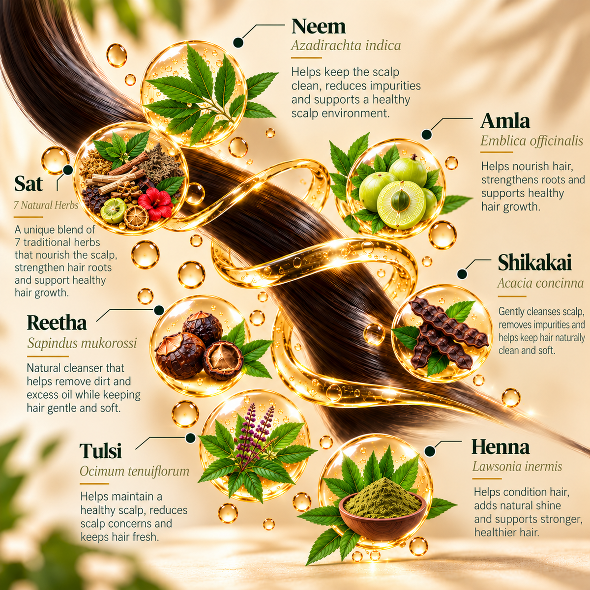 SATVA Khadi Neem & Sat Hair Cleanser Ingredients