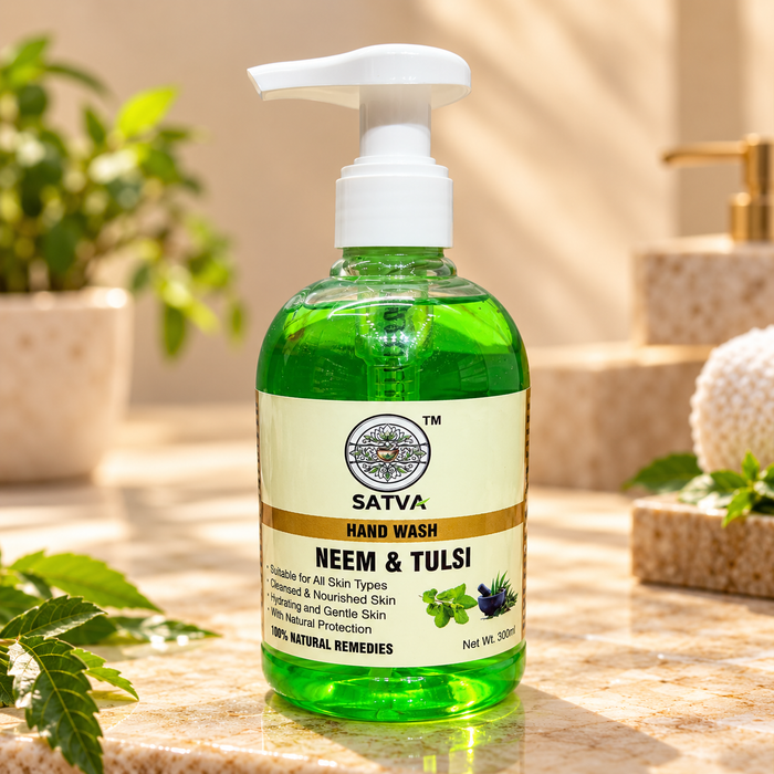 SATVA Neem & Tulsi Hand Wash – Hydrating & Gentle Hand Cleanser, 300ml