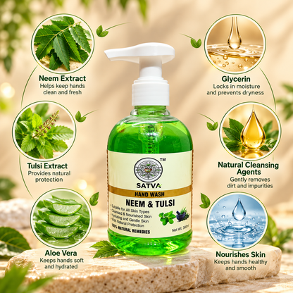 SATVA Neem & Tulsi Hand Wash Suitable for All Skin Types