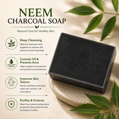 Handmade Neem Charcoal Soap for Fresh and Clean Skin