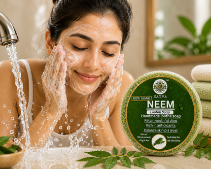 Satva Herbal Neem Loofah Bath Soap Natural Body Care