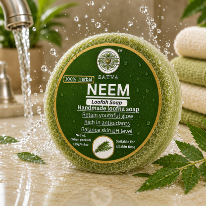 Satva Neem Loofah Soap with Neem and Natural Loofah Fibers