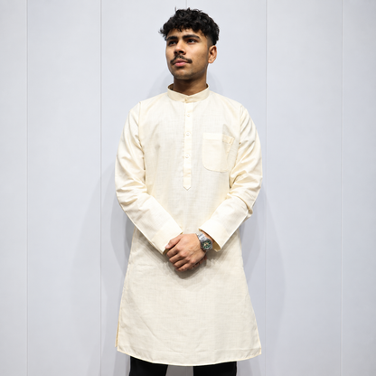 Off white Khadi cotton kurta for men