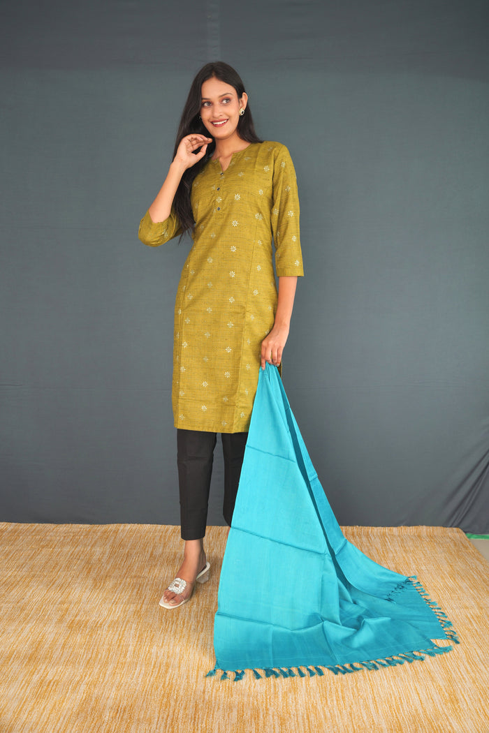 Handwoven True Khadi Silk Stole – Sky Blue | Pure Hand stole  for Women | Sustainable Khadi Silk Wrap(33)