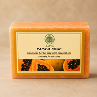 Satva Papaya Soap | Handmade Herbal Bath Soap with Papaya Extract | 125g
