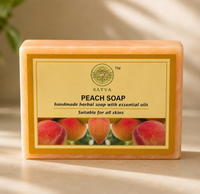 Satva Peach Soap | Handmade Herbal Bath Soap with Peach Extract | 125g