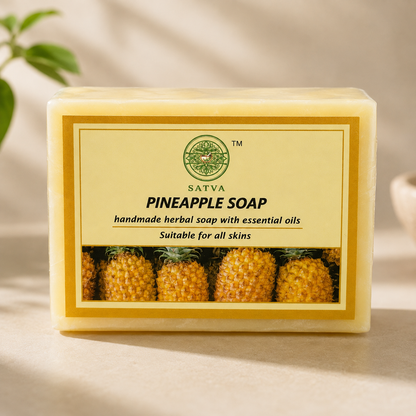 Satva Pineapple Soap Handmade Herbal Bath Soap 125g