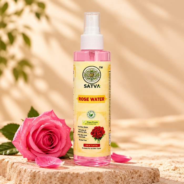 SATVA Rose Water – 210ml | Alcohol-Free Facial Mist