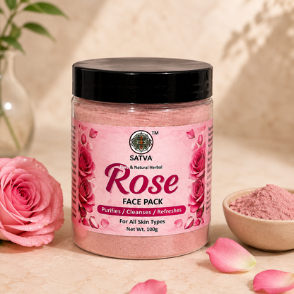 Satva Rose Face Pack Herbal Rose Powder for Skin Care