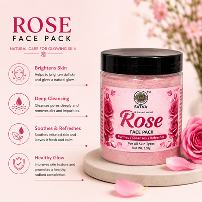 Satva Rose Face Pack for Herbal Facial Skin Care
