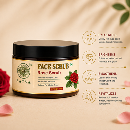 Satva Rose Facial Scrub for Soft Smooth and Fresh-Looking Skin