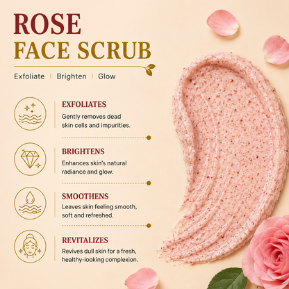 Satva Rose Face Scrub for Cleansing and Exfoliating Skin