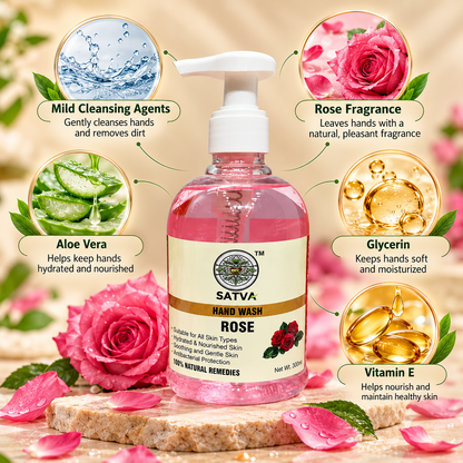 SATVA Rose Hand Wash Suitable for All Skin Types