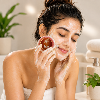 Satva Rose Loofah Bath Soap Natural Exfoliating Skin Care