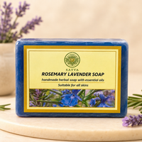 Satva Rosemary Lavender Soap | Handmade Herbal Bath Soap with Rosemary & Lavender | 125g