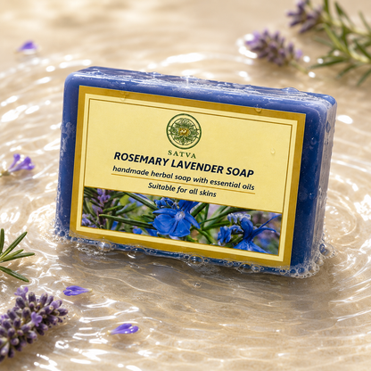 Satva Rosemary Lavender Soap with Herbal Rosemary and Lavender