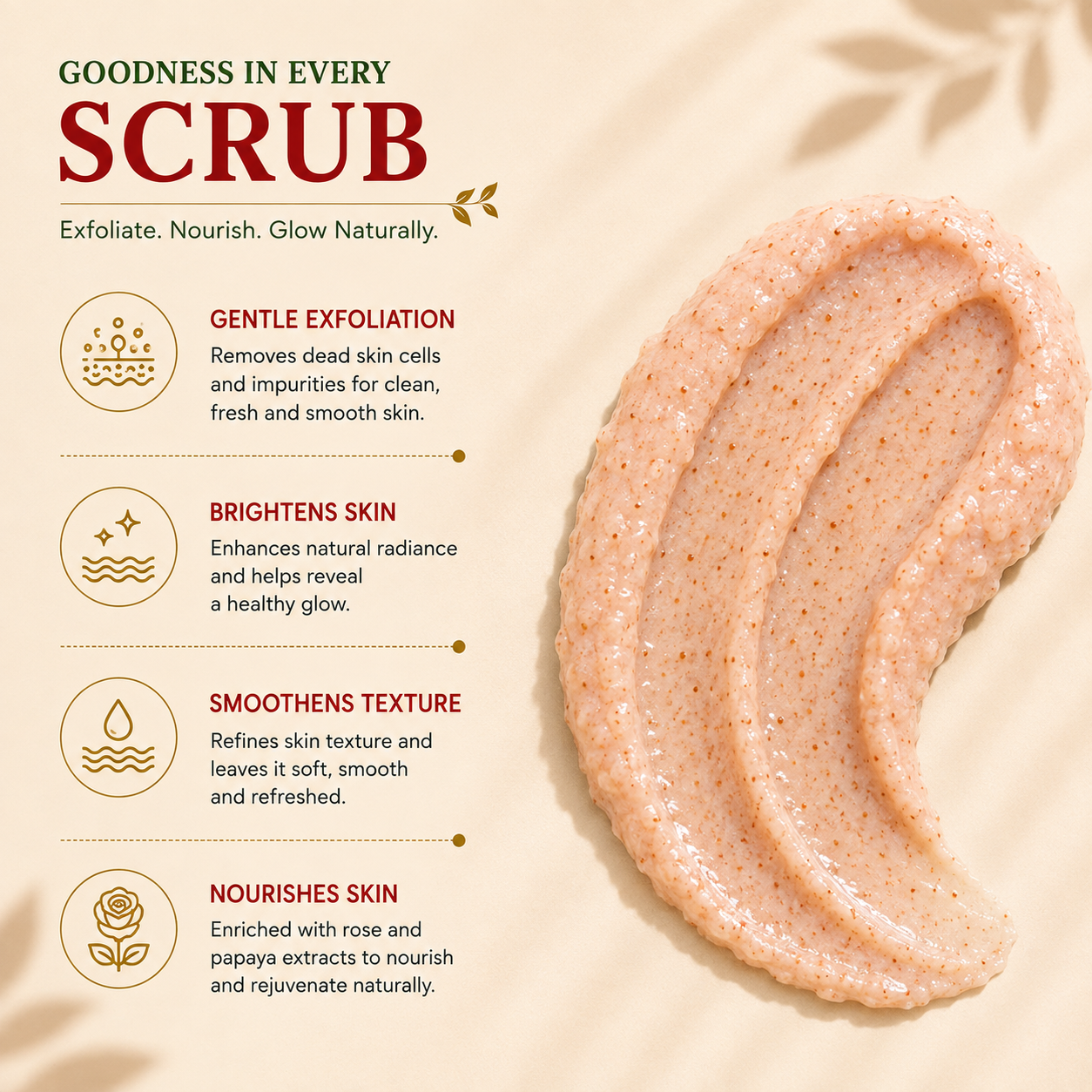 Satva Rose Papaya Face Scrub for Cleansing and Exfoliating Skin