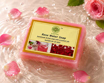 Satva Rose Water Soap with Natural Rose Water