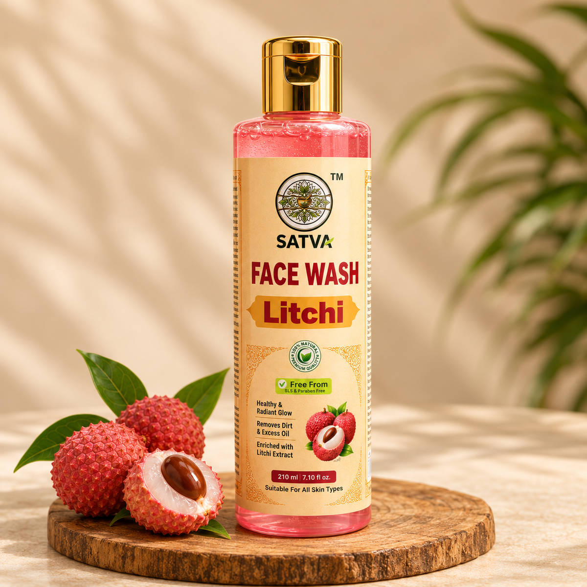 SATVA Litchi Face Wash 210ml SLS and Paraben Free