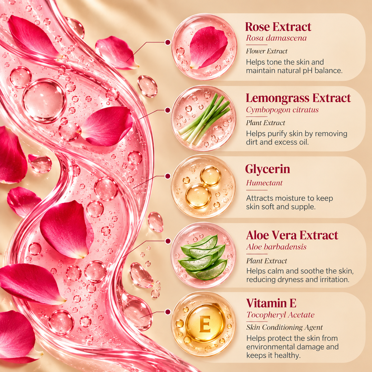 SATVA Khadi Rose Face Wash Ingredent