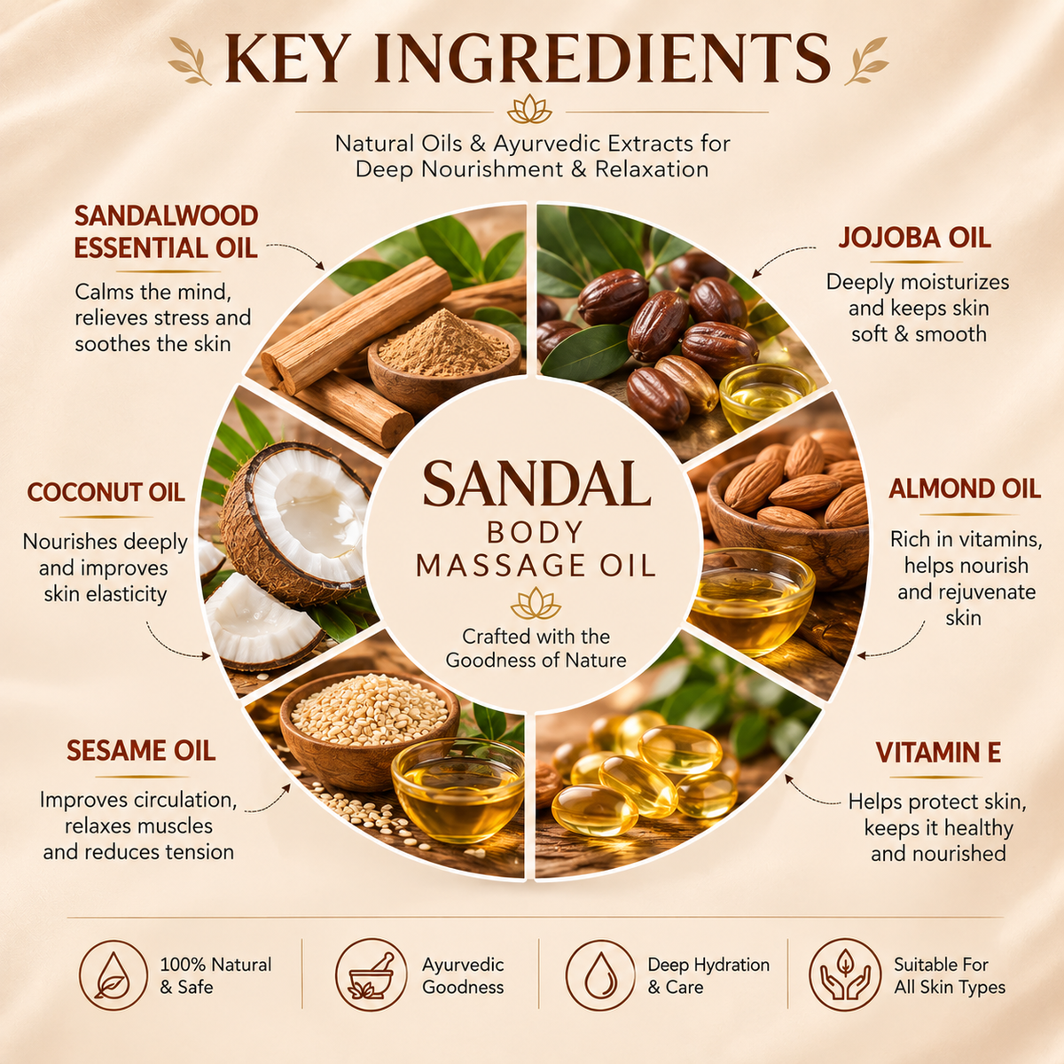 SATVA Sandal Massage Oil Ingredients