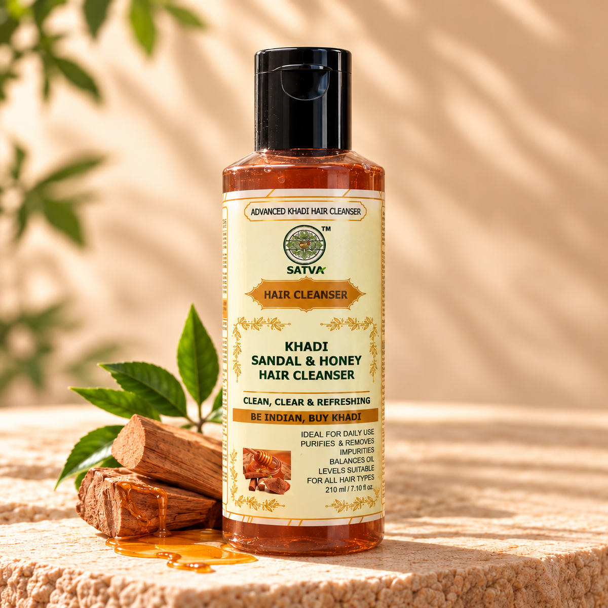 SATVA Khadi Sandal & Honey Hair Cleanser 210ml Produ