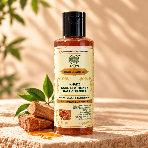 SATVA Khadi Sandal & Honey Hair Cleanser – 210ml