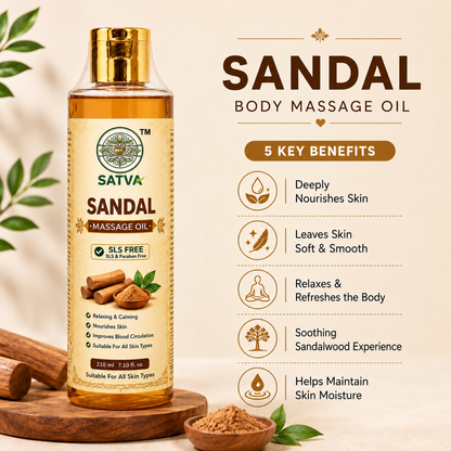 SATVA Sandal Massage Oil 210ml Product Benefits