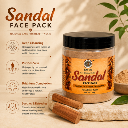 Satva Sandal Face Pack for Herbal Facial Skin Care