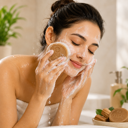 Satva Sandal Loofah Bath Soap Natural Exfoliating Skin Care