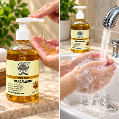 SATVA Sandalwood Liquid Hand Wash for Gentle Everyday Cleansing