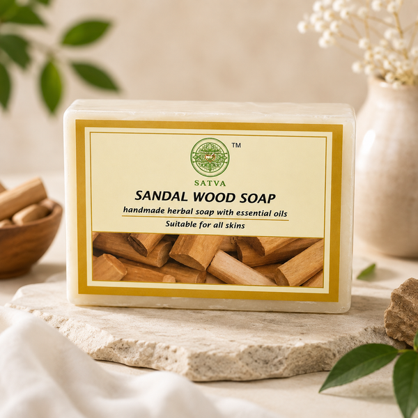 Satva Sandalwood Soap | Handmade Herbal Bath Soap with Sandalwood | 125g