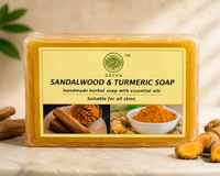 Satva Sandalwood Turmeric Soap | Handmade Herbal Bath Soap with Sandalwood & Turmeric | 125g