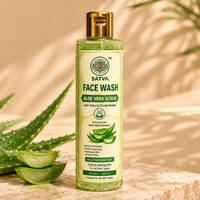 SATVA Aloe Vera Scrub Face Wash – Natural Scrub Beads, SLS & Paraben Free, 210ml