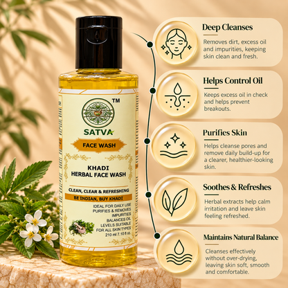 SATVA Khadi Herbal Face Wash Info
